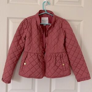 Janie and jack girls quilted barn coat, size 7-8 year